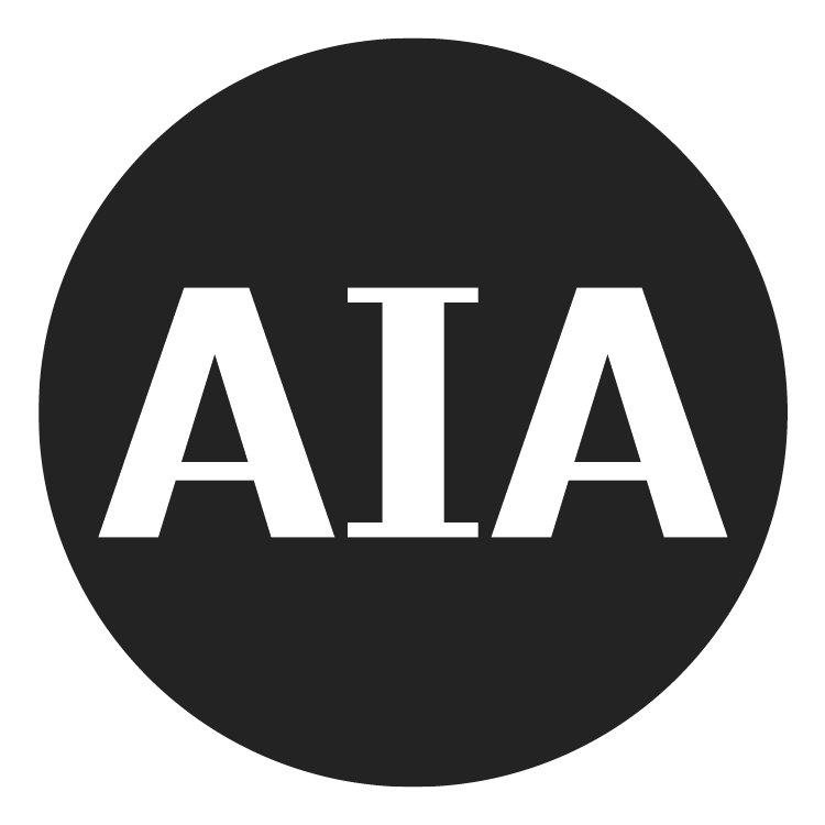 Black circular logo with white text reading 'AIA' in the center.