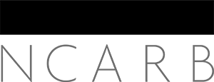 NCARB logo in gray text on a black background